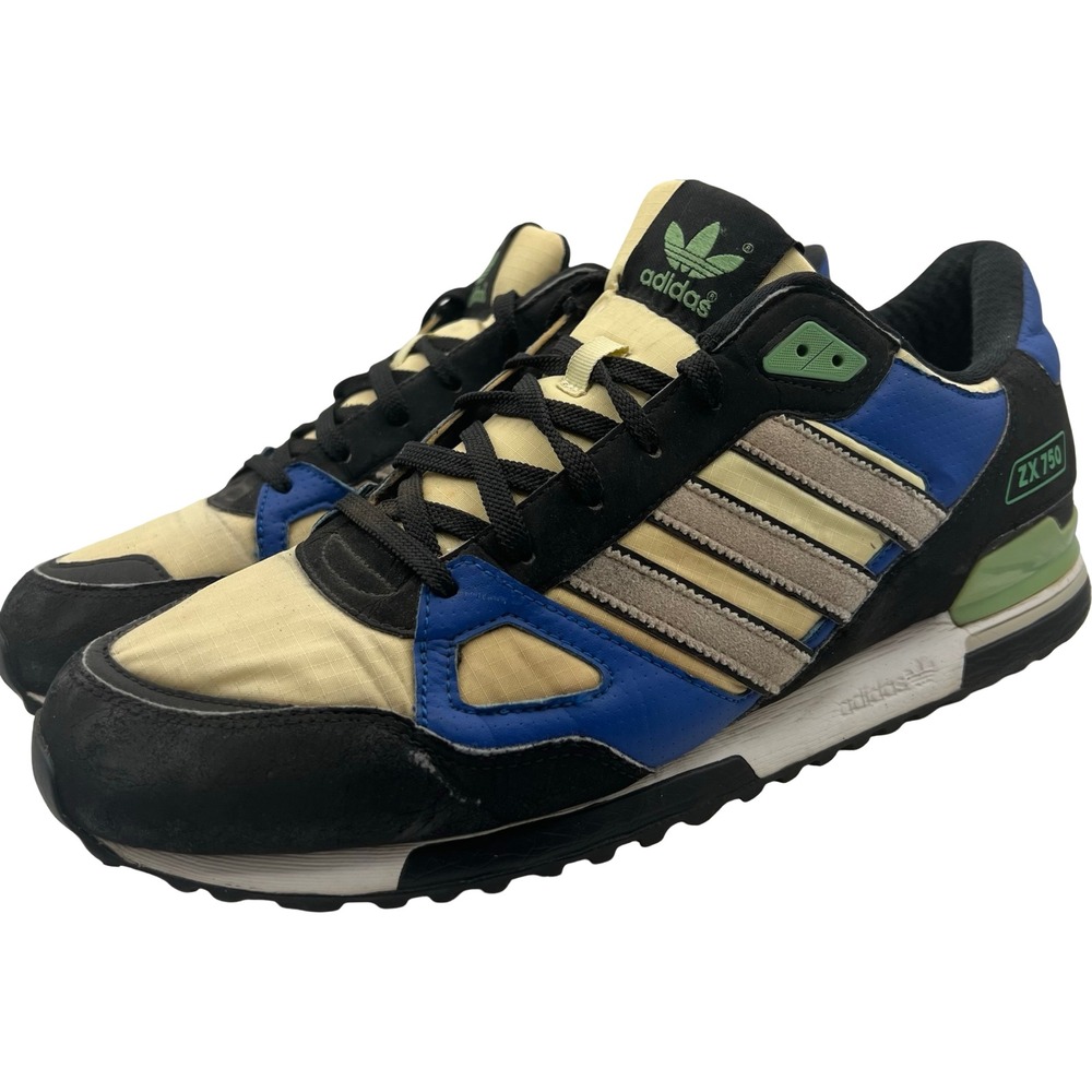 Adidas ZX 750 Mens Size 13 Blue Black Yellow Ripstop Suede Sneakers Q23662 2013